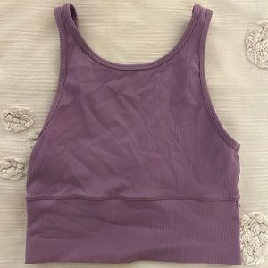 Purple Lululemon power pivot ribbed tank top